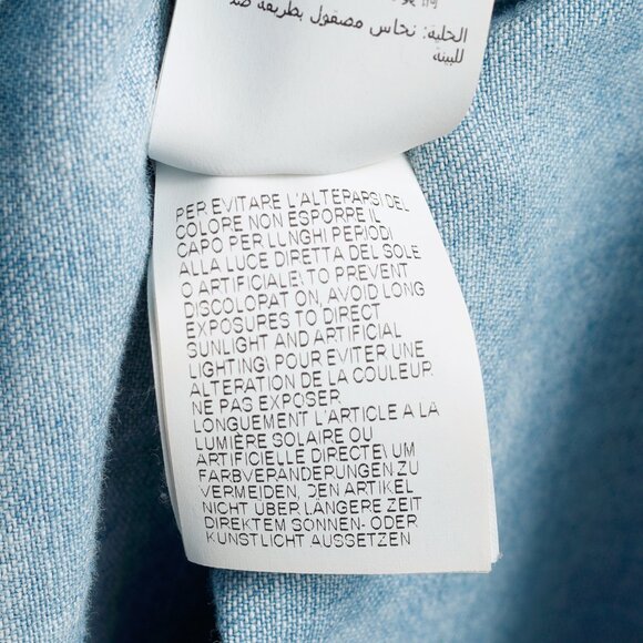 Brunello Cucinelli SS/22 Blue Monili-Trim Button-Down Long-Sleeved Denim Shirt - Picture 14 of 16